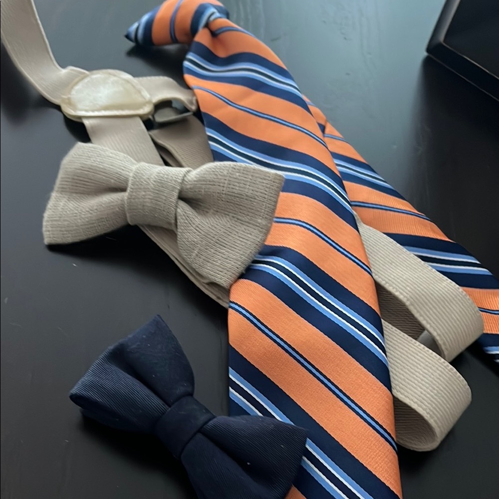 Boys necktie, bow ties, and suspenders